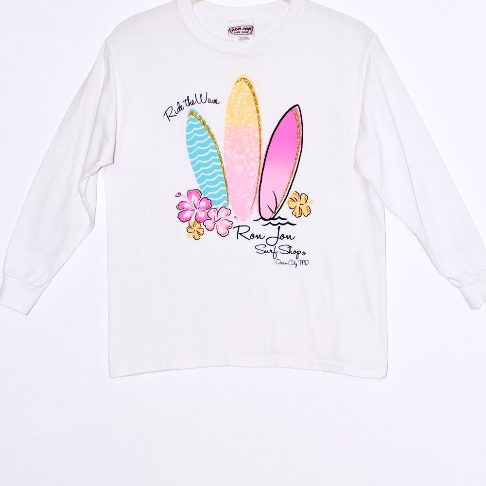 Ron Jon Surf Shop Ride the Wave Ocean City Maryland Long Sleeve T-Shirt - Medium